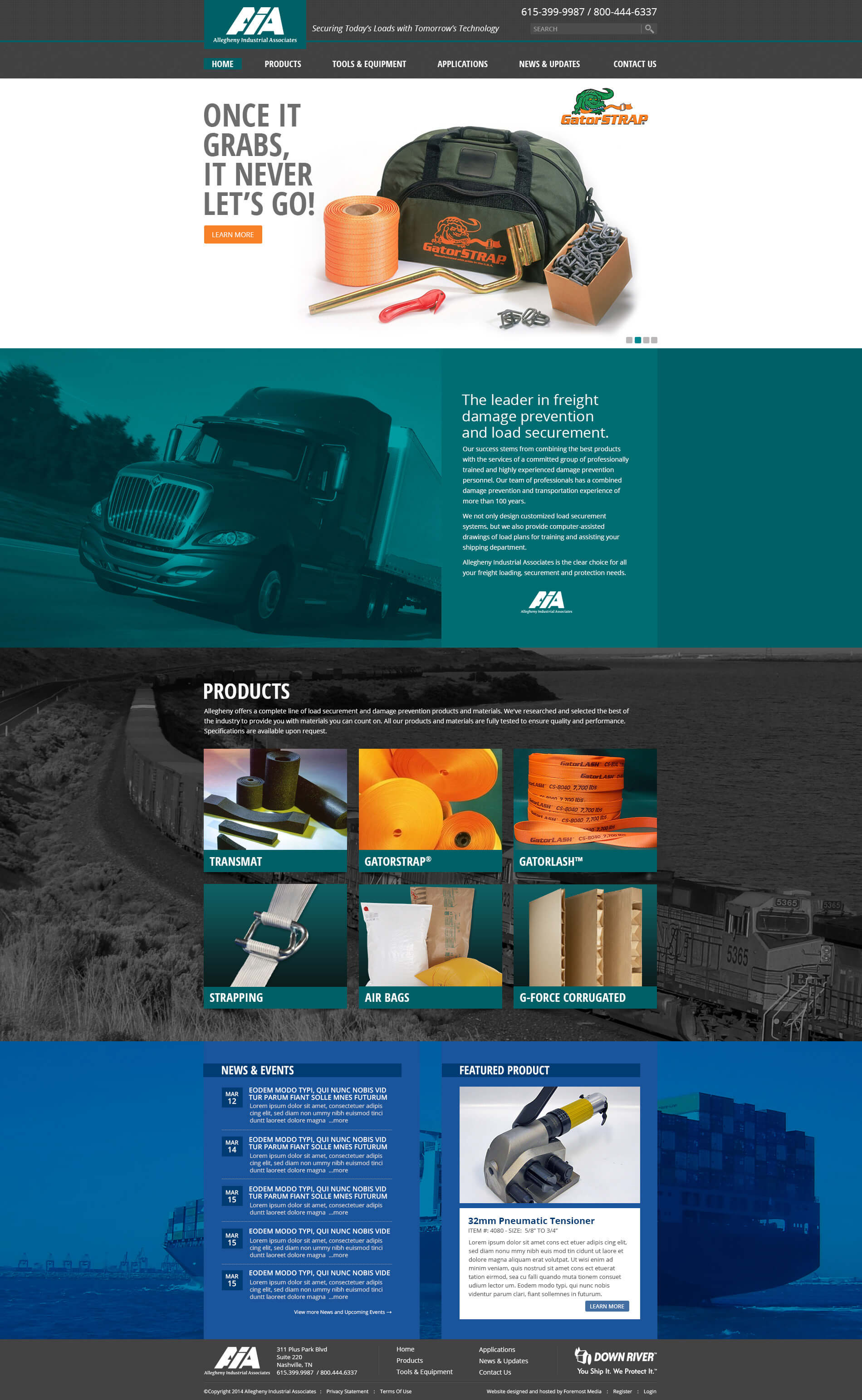 Example of the new and improved DNN website designed by Foremost Media for Allegheny Industrial Association