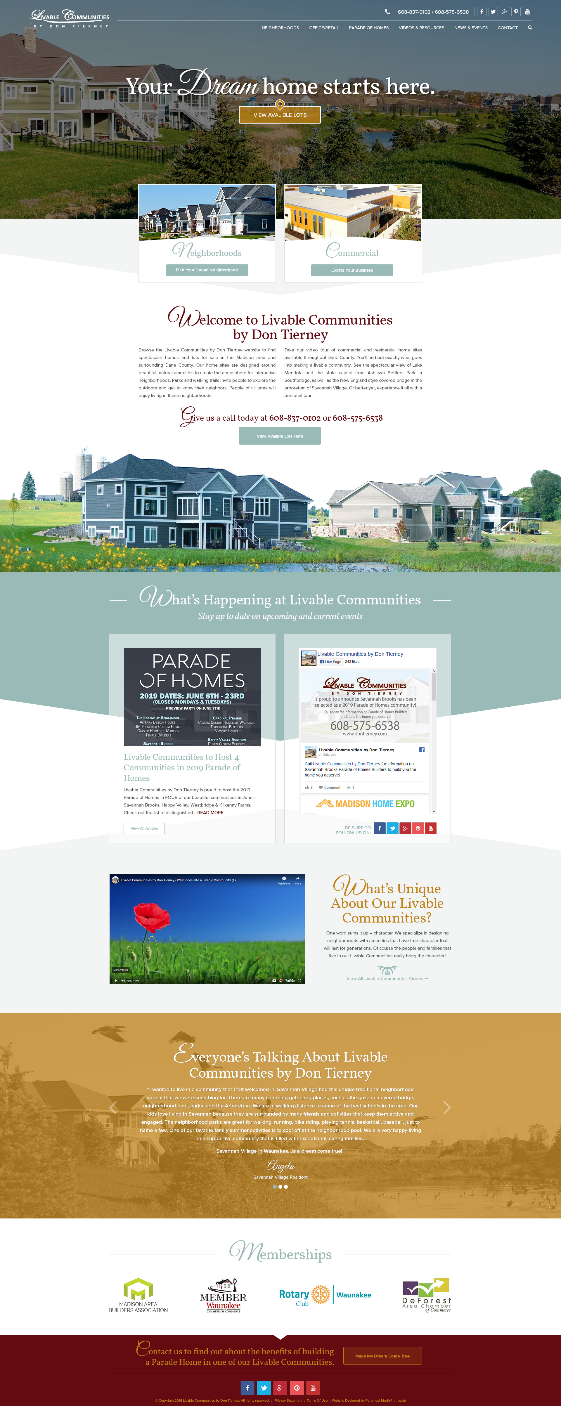 Example of the new and improved DNN website designed by Foremost Media for Livable Communities by Don Tierney