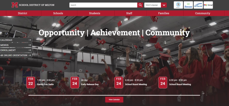 School District of Milton Homepage