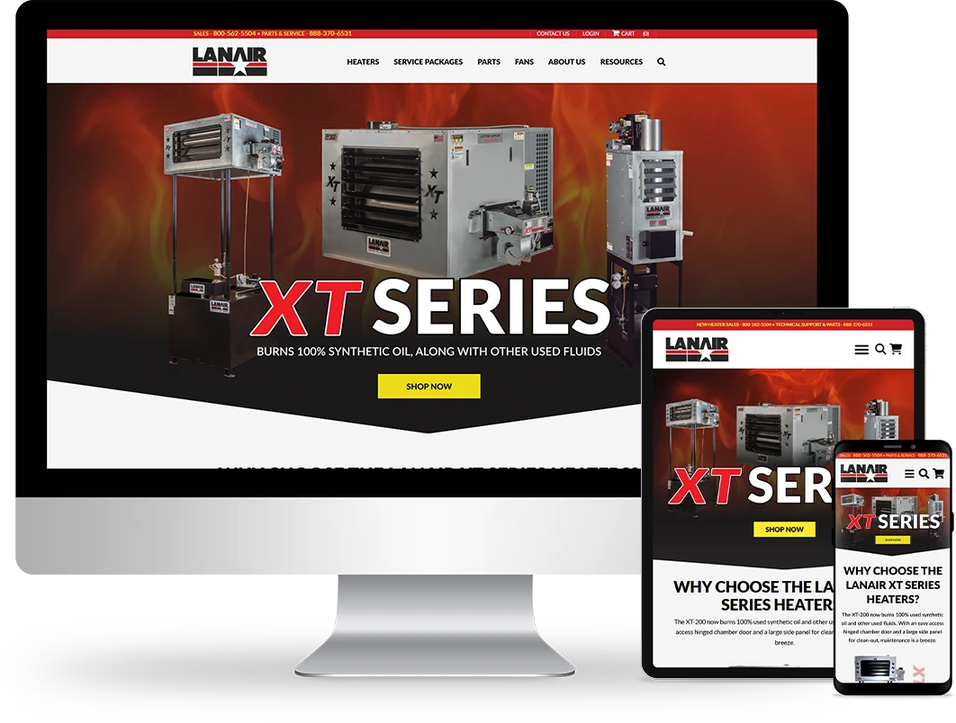 home page on responsive Devices