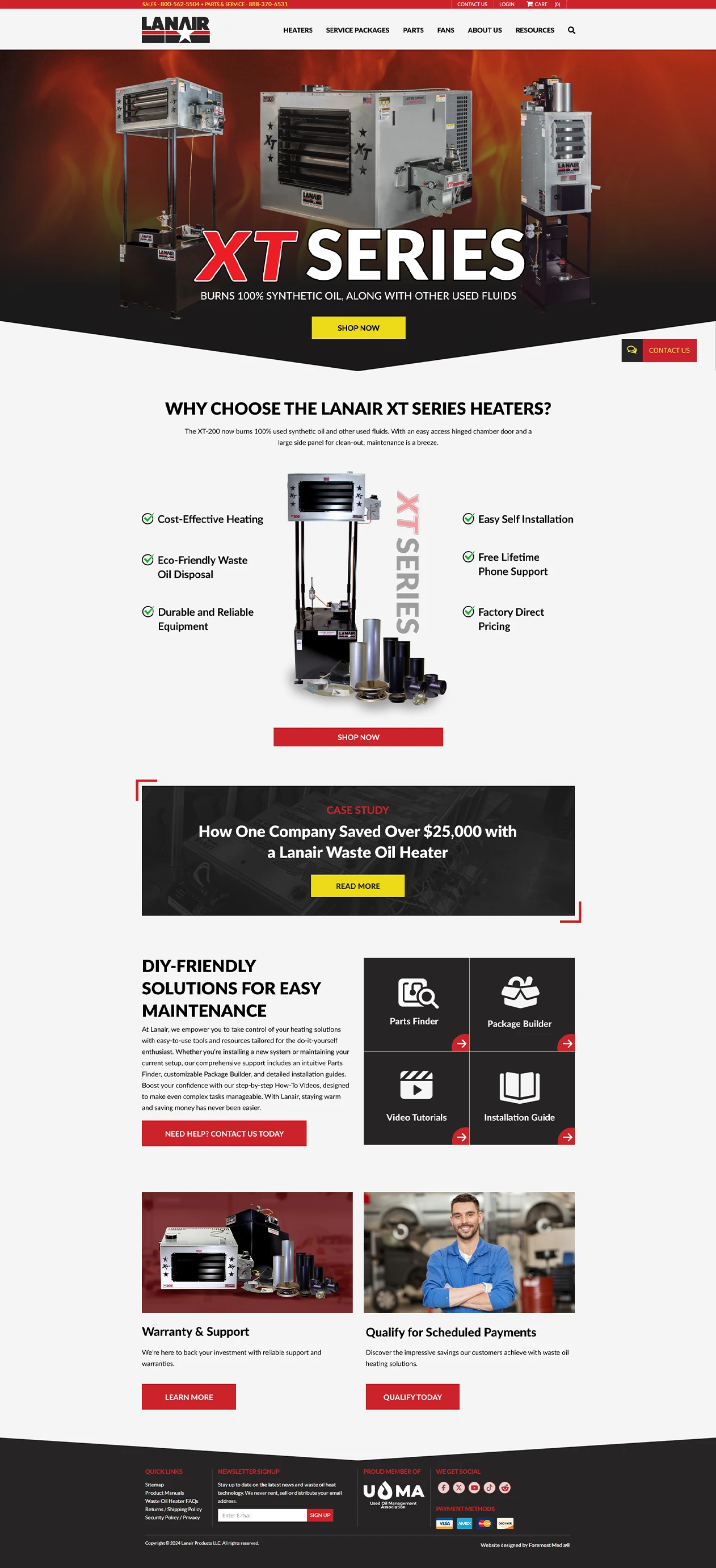 home page design for lanair