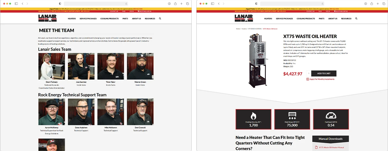 interior page designs on browser mock ups