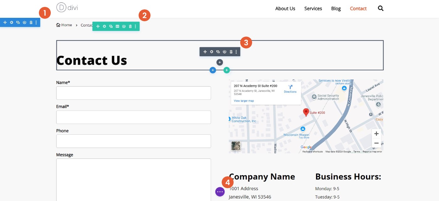 wordpress divi components