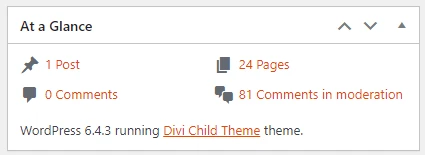 Wordpress at a glance widget