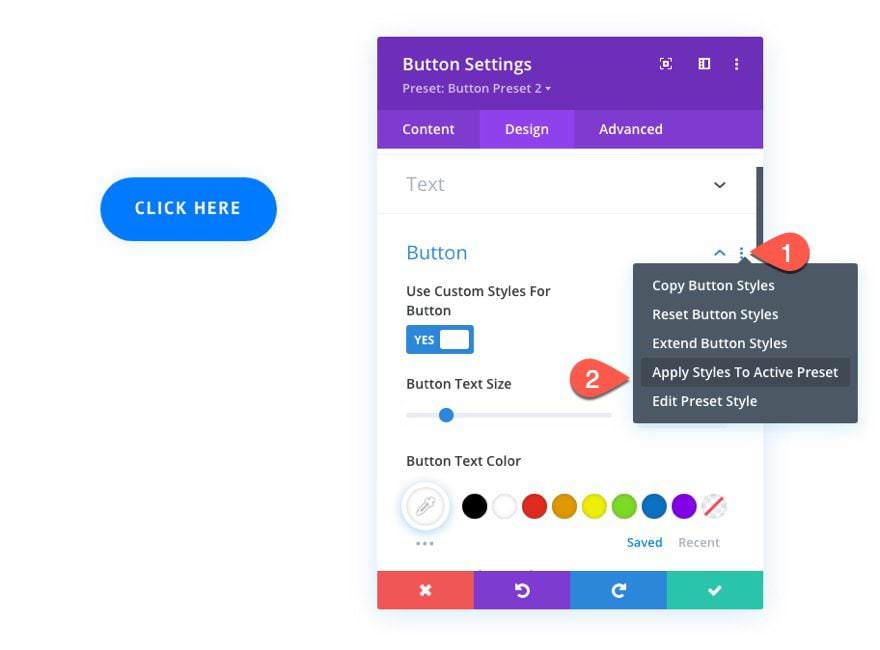Applying option group to current preset